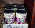 Coconut milk in tins